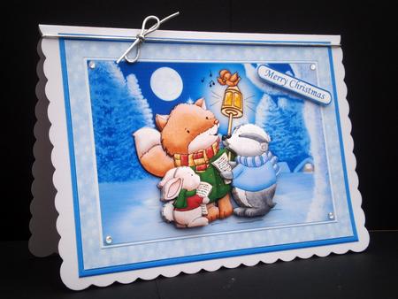Fox's Carols Christmas Card Topper & Decoupage by Bernie Mclaughlin