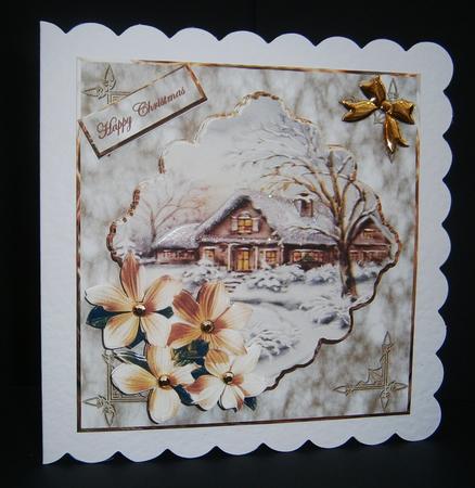 Lights in the Window Card Front with a Topper by Bernie Mclaughlin