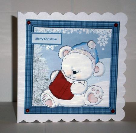 Baby Polar Bear First Christmas Card by Bernie Mclaughlin