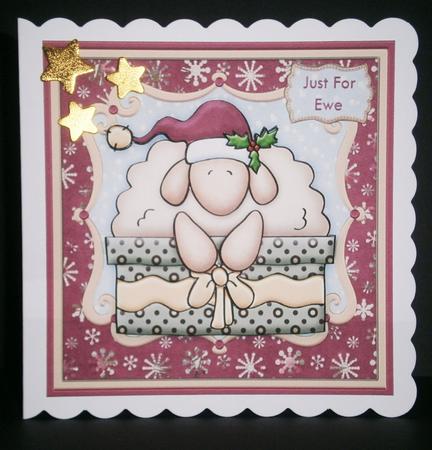 Sending Ewe Love at Christmas Card Topper & Decoupage by Bernie Mclaughlin
