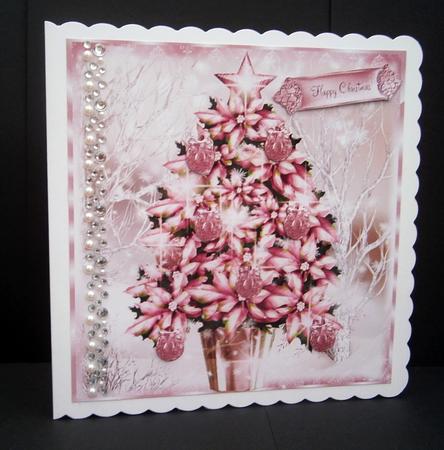 Pink Poinsettia Christmas Tree by Bernie Mclaughlin