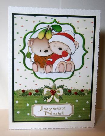 Christmas Teddy Couple 3 Languages by Bernie Mclaughlin