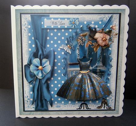 Beautiful Blue Vintage Style Dress by Bernie Mclaughlin