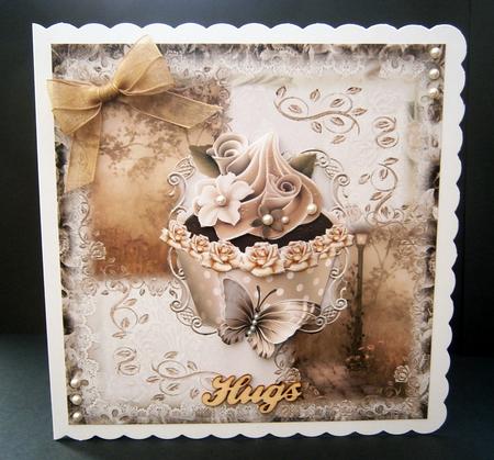 Vintage Style Cupcake Topper 8x8 by Bernie Mclaughlin