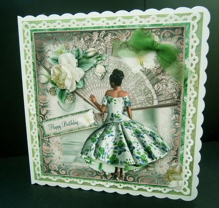 Beautiful 1950's Lime Dress Card Front Kit by Bernie Mclaughlin