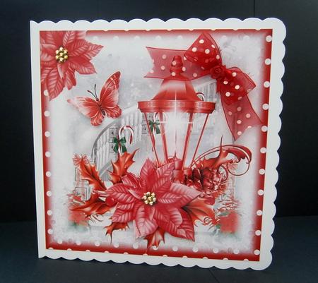 Beautiful Red Poinsettia Lantern by Bernie Mclaughlin