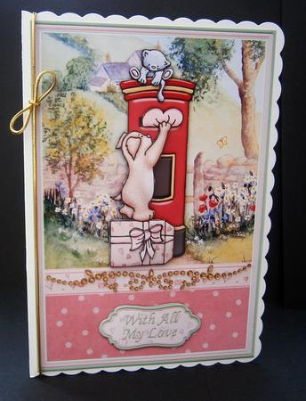 Sending Love A5 Card Topper & Decoupage by Bernie Mclaughlin