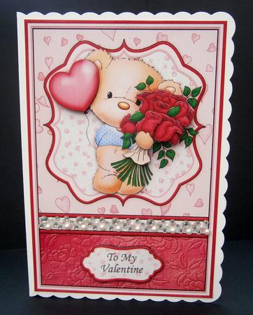 Valentine Bertie's Bouquet Card Topper & Decoupage by Bernie Mclaughlin