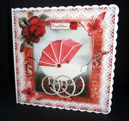 Vintage Style Red Polka Dot Pram by Bernie Mclaughlin