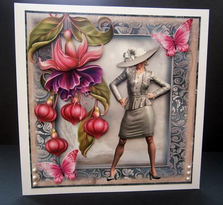 Fab Forties Card Front and Decoupage by Bernie Mclaughlin