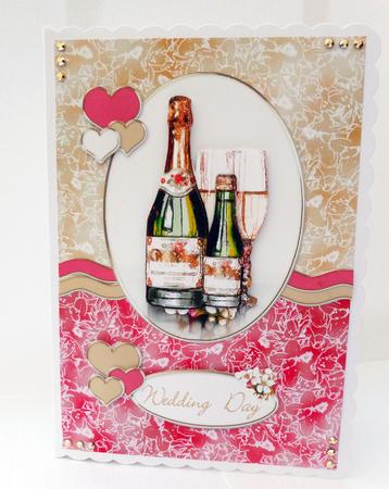 Champagne & Flowers Kit with Step by Step Decoupage by Bernie Mclaughlin