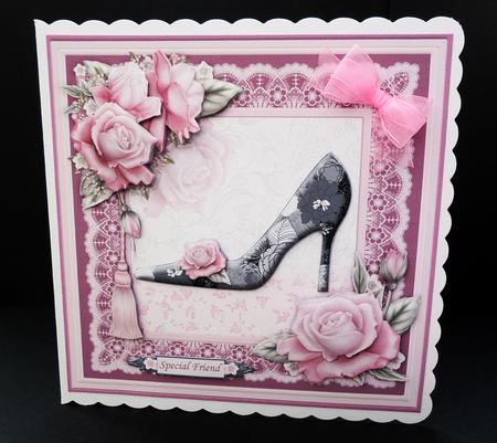 Shabby Chic Shoe Black & White 8x8 Mini Kit by Bernie Mclaughlin