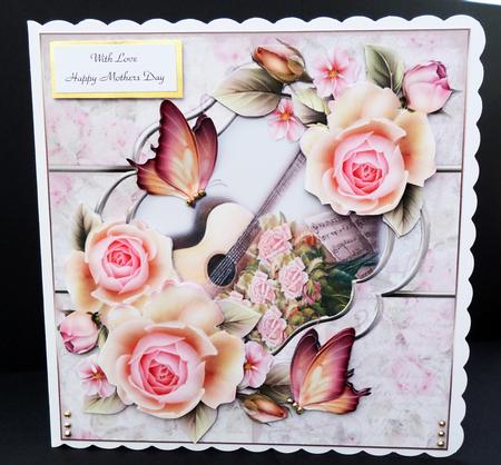 8x8 Roses Butterflies and Music Shabby Chic Mini Kit by Bernie Mclaughlin
