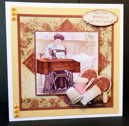 Friendships Are Sewn with Love Topper & Decoupage by Bernie Mclaughlin