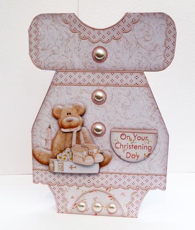 Christening Gown Shaped Card Mini Kit by Bernie Mclaughlin