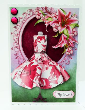 Fabulous Vintage Stargazer Lilies Dress by Bernie Mclaughlin