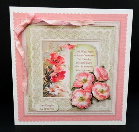 Vintage Poppies & Daisies 6x6 Card Topper & Decoupage by Bernie Mclaughlin