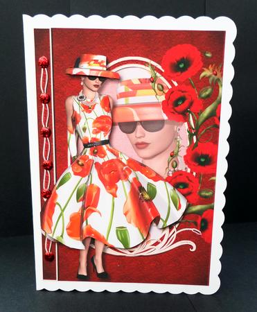 Red Poppy Lady Fashion Reflection by Bernie Mclaughlin