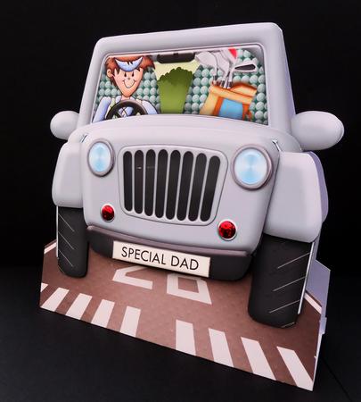 Going to Golf 3D Jeep Shape Card & Decoupage Kit by Bernie Mclaughlin