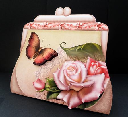 Handbag Shape Card Peach by Bernie Mclaughlin