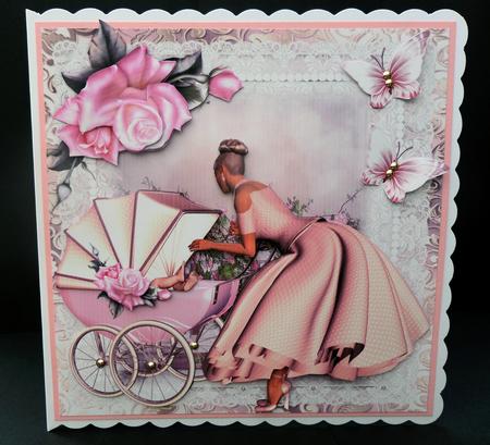 Beautiful Mother and Baby Girl Card Front Kit by Bernie Mclaughlin