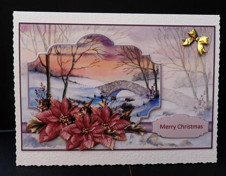 Winter Waterfall Card with Decoupage by Bernie Mclaughlin