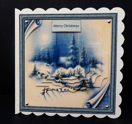 Silent Night Card with Shaped Stackers by Bernie Mclaughlin