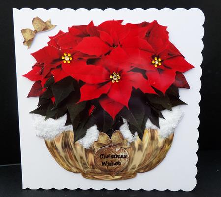 Minikit Basket Christmas Poinsettias by Bernie Mclaughlin