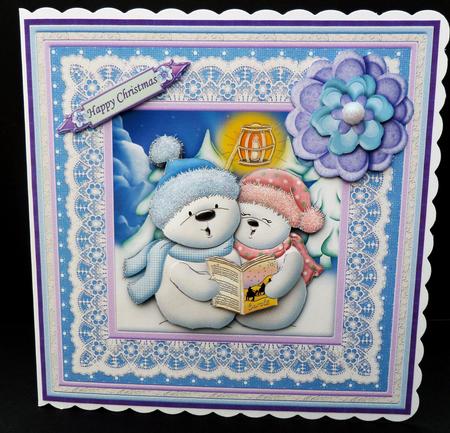Singing Snowmen Christmas 8x8 Mini Kit & Decoupage by Bernie Mclaughlin
