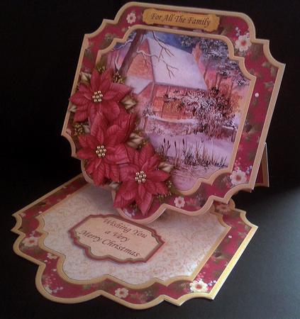 Christmas Winter Cottage Large Easel Card Kit 7.5" by Bernie Mclaughlin