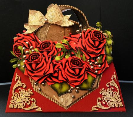 Mini Kit Basket Christmas Roses by Bernie Mclaughlin