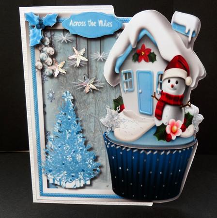 Lovely Over the Edge Cupcake Snowman  by Bernie Mclaughlin