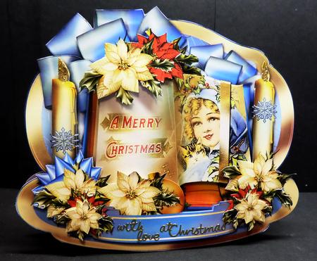 Christmas Gift Book with Winter Decoration and Poinsettias by Bernie Mclaughlin