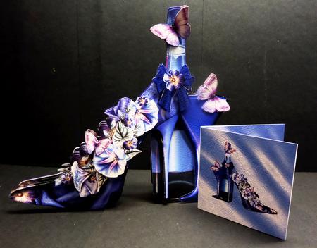 Lilac Wine Shoe Shaped Card Kit by Bernie Mclaughlin