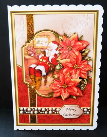 Santa Relaxing Christmas Card Topper & Decoupage by Bernie Mclaughlin