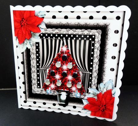 Red Poinsettia Christmas Tree Topper by Bernie Mclaughlin
