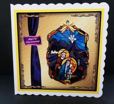 Stained Glas Nativity in Gold Sbs by Bernie Mclaughlin