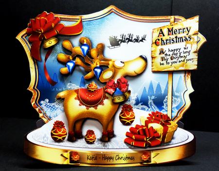 Cute Christmas Reindeer in Winter by Bernie Mclaughlin