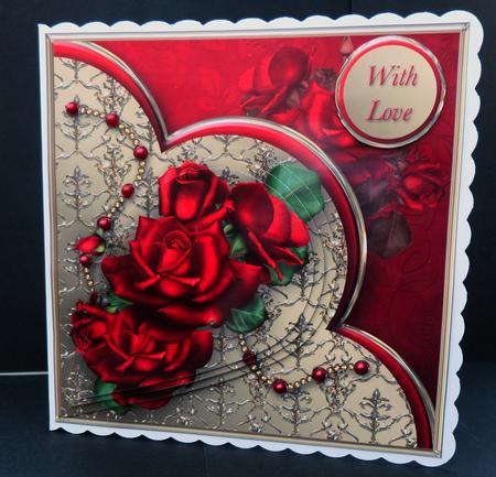 Red Roses Teardrop Pyramid Card Mini Kit by Bernie Mclaughlin