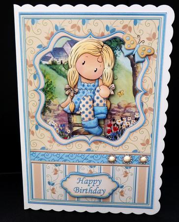 Thoughtful Chloe Female Birthday Card Topper and Decoupage by Bernie Mclaughlin