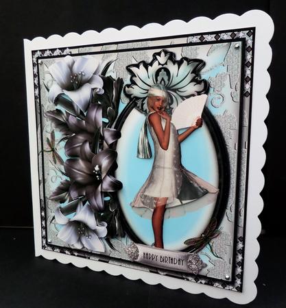 Beautiful Deco Lily Card Front Kit by Bernie Mclaughlin
