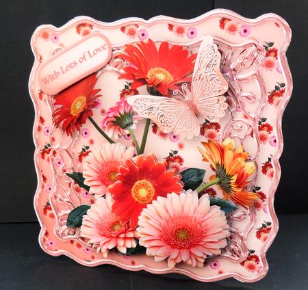 Gerbera Posy Wavy Edge Card Mini Kit by Bernie Mclaughlin