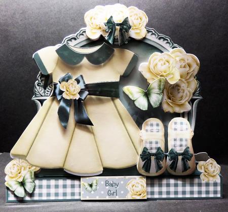 Rose Cream Dress and Shoes Shaped Card Kit by Bernie Mclaughlin