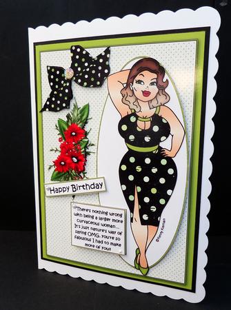 Foxy Mama Loves Her Curves Quick Card by Bernie Mclaughlin