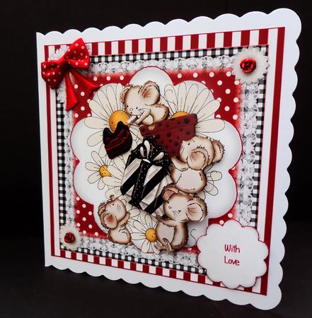 Tipsy Topsy Mice Card Front Kit by Bernie Mclaughlin