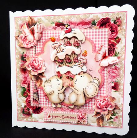 Cutie Cupcake Tower 8x8 Card Front Kit by Bernie Mclaughlin