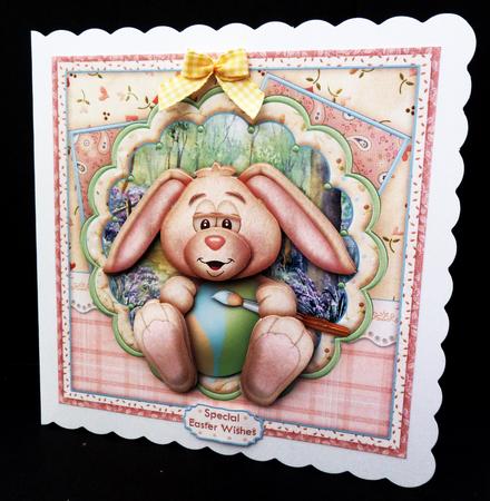 Easter Bunny Painting Egg 8x8 Mini Kit by Bernie Mclaughlin