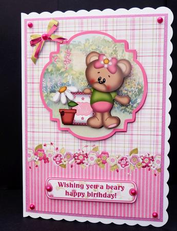 Wishing You a Beary Happy Birthday Topper & Decoupage by Bernie Mclaughlin