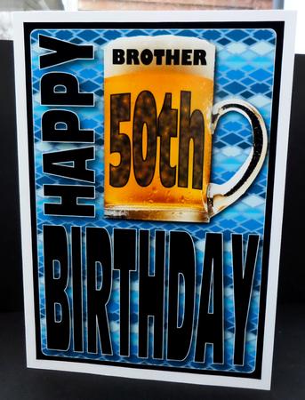 Happy 50th Birthday with Beer by Bernie Mclaughlin