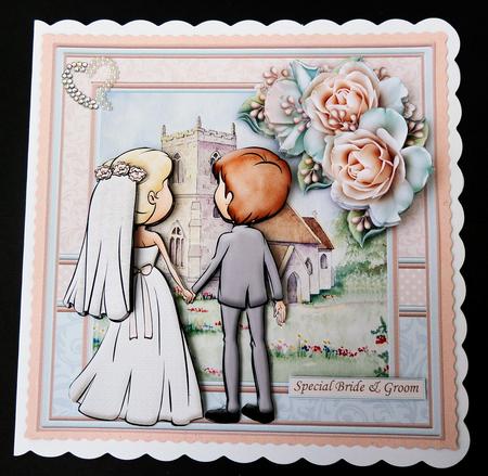 Wedding Day the Happy Couple 8x8 Mini Kit & Decoupage by Bernie Mclaughlin